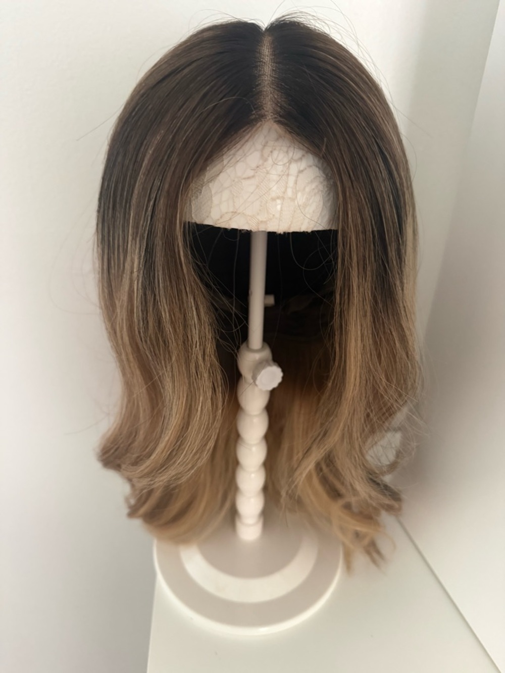 Human hair Lace Front Ombre Brown to Blonde Wig 14" Kosher